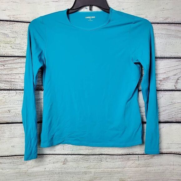 Lands' End Women's Elbow Sleeve Swim Tee UPF 50 Rashguard Small - Picture 1 of 7